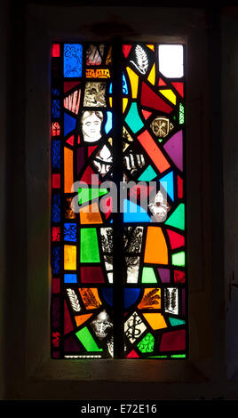 Stained glass, St. Mary`s Church, Chastleton, Oxfordshire, England, UK Stock Photo